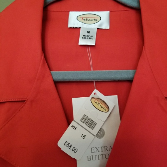 TALBOTS RED SLEEVELESS BLOUSE SIZE 16 - Picture 3 of 4